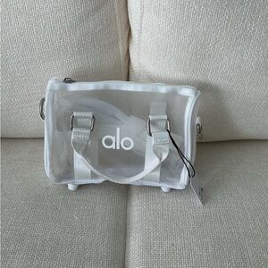 Alo white mesh Mini duffle shoulder Bag